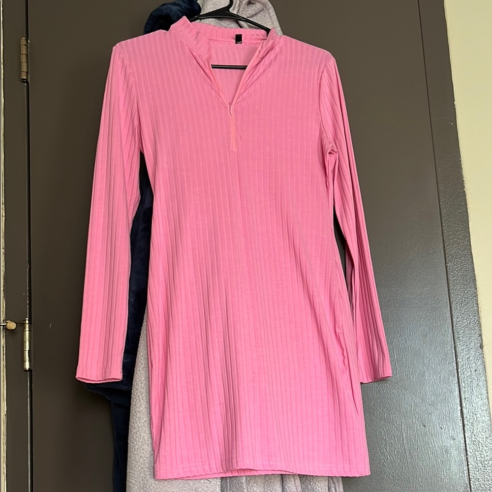 Pink Long Sleeve Dress
